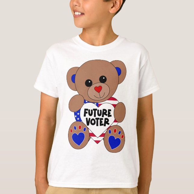 Camiseta Futuro votante Teddy Bear Niños votan las eleccion (Anverso)