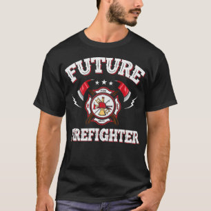 Camiseta Futuros bomberos hombres mujeres niños línea roja