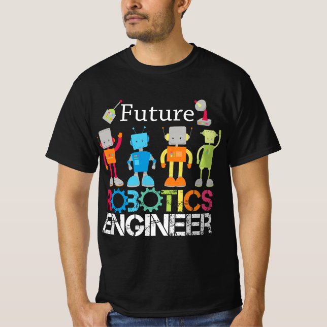 Camiseta Futuros robots para ingenieros de robótica para ni (Anverso)