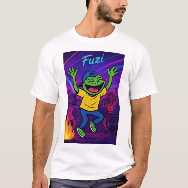 Camiseta FUZI - ¡Hora Fiesta! Camisas de calzado de rana ba (Anverso)