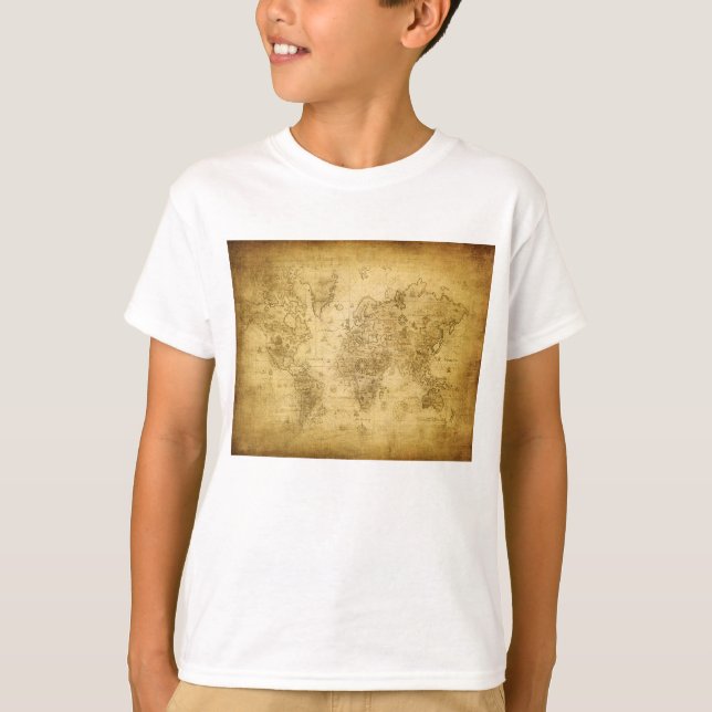 Camiseta Fuzzy Express® Old Map Kid (Anverso)