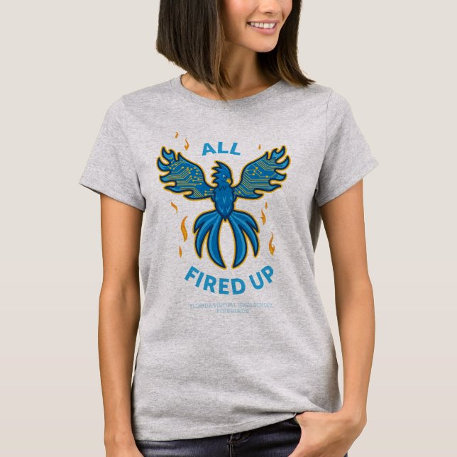 Camiseta FVHS Firedbirds - Todos Encendidos, Gris Mujer (Anverso)