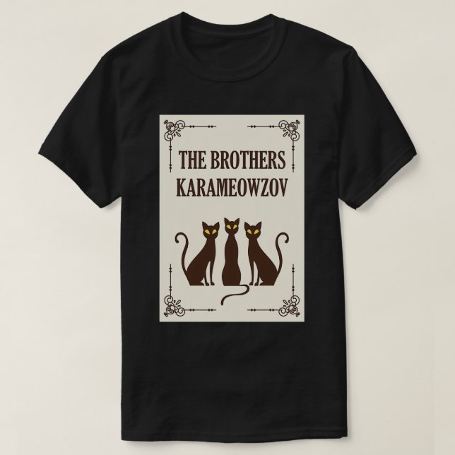 Camiseta Fyodor Dostoevsky Cat Parodia (Diseño del anverso)