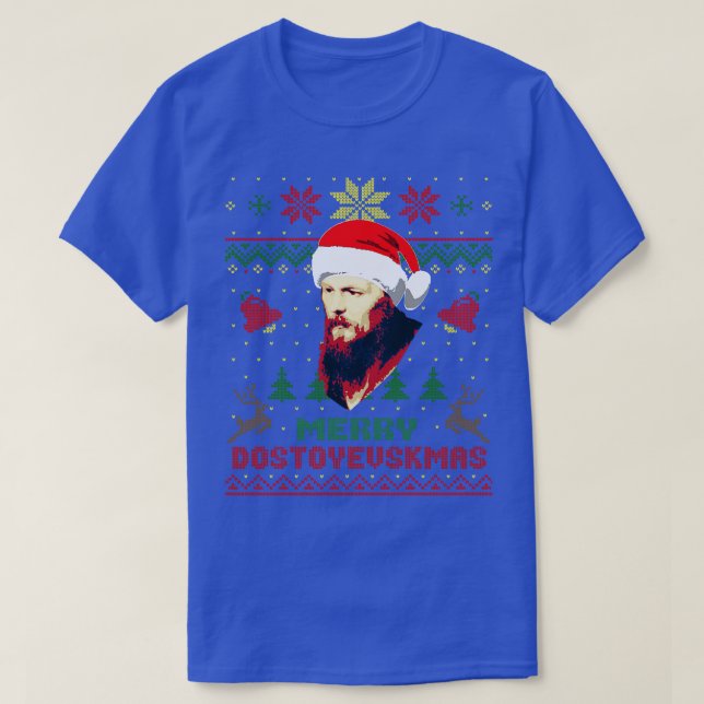 Camiseta Fyodor Dostoevsky Navidades divertidos 1 (Diseño del anverso)