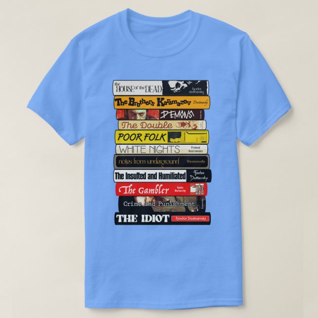 Camiseta Fyodor Dostoyevsky Books Stack (Diseño del anverso)