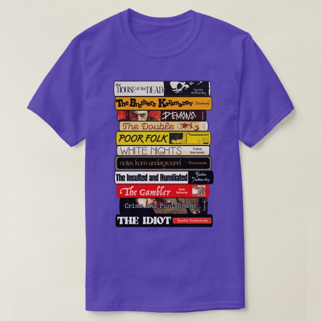 Camiseta Fyodor Dostoyevsky Books Stack (Diseño del anverso)