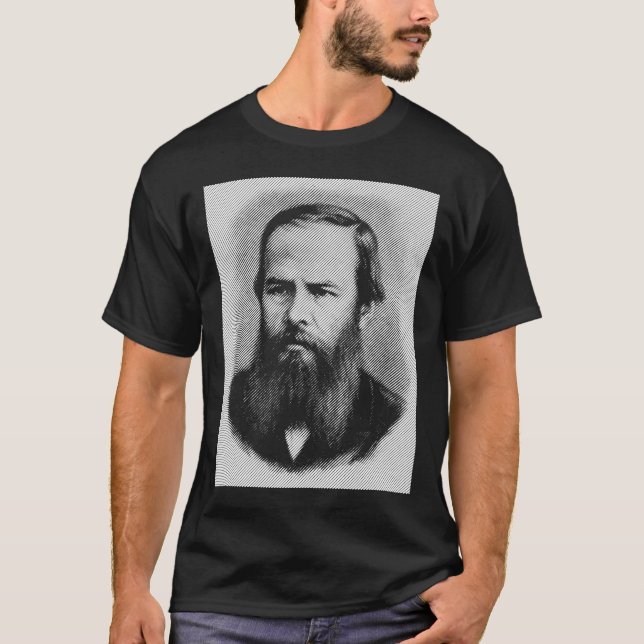 Camiseta Fyodor Dostoyevsky, retrato (Anverso)