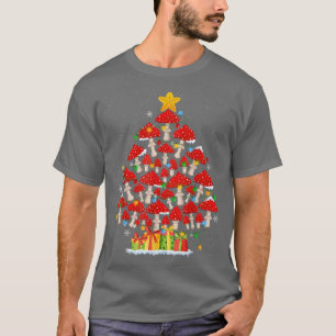Camiseta G4Yw Mushroom Christmas Tree Pajama Merry Xmas Pla