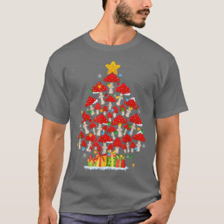 Camiseta G4Yw Mushroom Christmas Tree Pajama Merry Xmas Pla