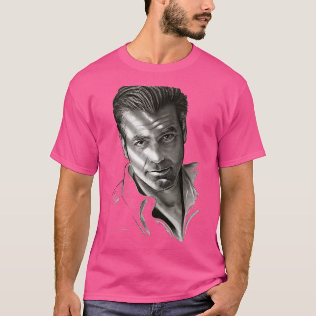 Camiseta G. Clooney En Blanco Y Negro (Anverso)