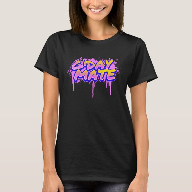 Camiseta G day Mate Australia Vaporwave Aesthetic Glitch (Anverso)