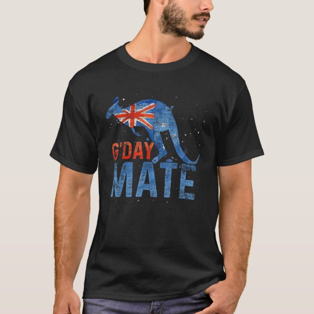 Camiseta G Day Mate Kangaroo Animal australiano Bandera A (Anverso)