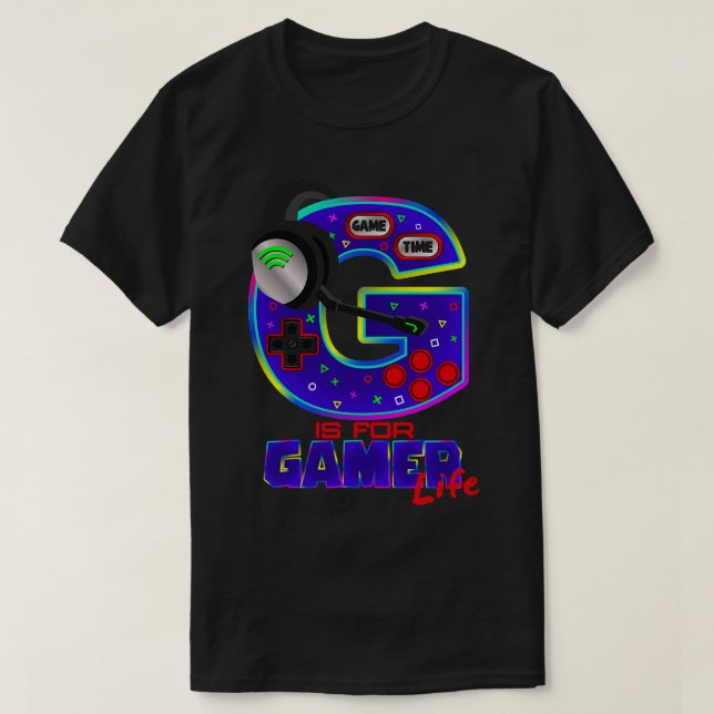 Camiseta G es para gamer LIFE (Diseño del anverso)