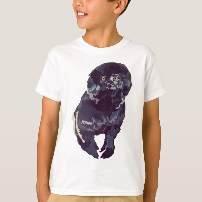 Camiseta G es para Goeldi Monkey. Goeldis Mono: el pequeño (Anverso)