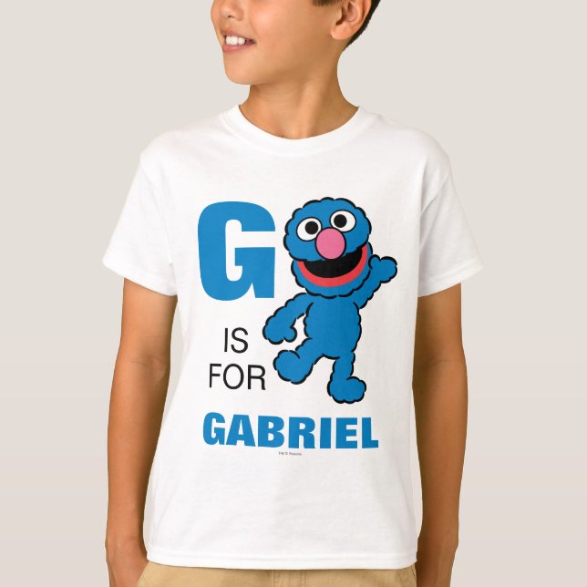 Camiseta G es para Grover | Añadir su nombre (Anverso)