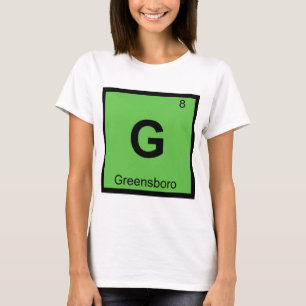 Camiseta G - Greensboro Carolina del Norte Símbolo de Quími