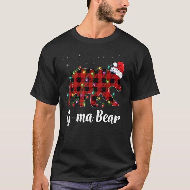 Camiseta G ma Bear Buffalo Red Plaid Matching Family Christ (Anverso)
