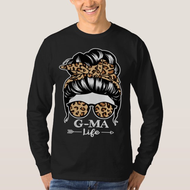 Camiseta G Ma Life Messy Bun Hair  G Ma Leopard (Anverso)