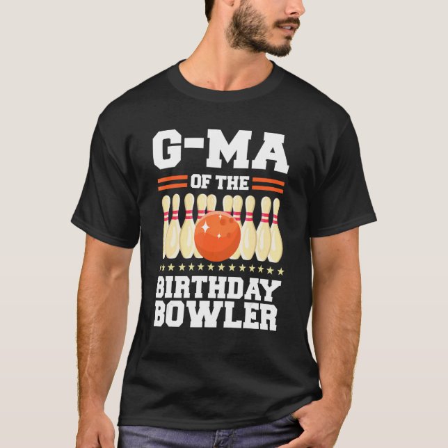 Camiseta G Mamáes Del Fiesta De Bolos De Cumpleaños Bowler (Anverso)