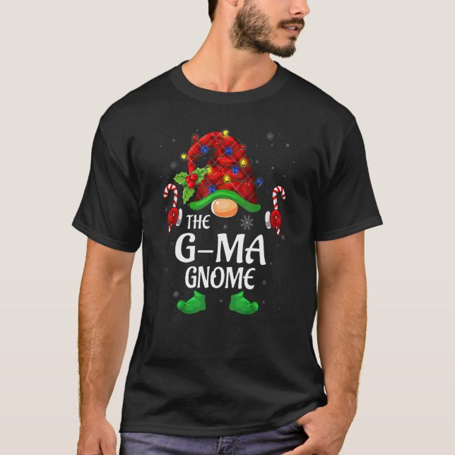 Camiseta G Mamáes Gnome Búfalo Red Plaid Familia Correspond (Anverso)