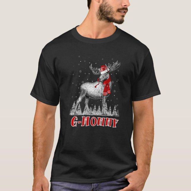 Camiseta G Mami Moose Usa Navidades de Santa Hat (Anverso)