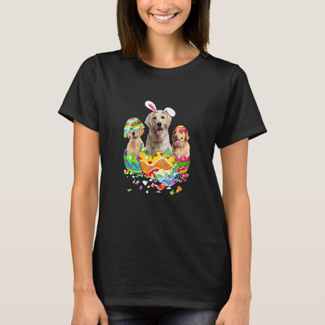 Camiseta G O L D E N Retriever Bunny Happy Easter Dog (Anverso)