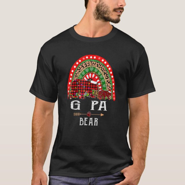 Camiseta G Pa Bear Navidades Rainbow Leopard Family Christm (Anverso)