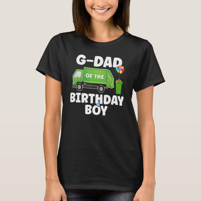 Camiseta G Papá Del Niño Cumpleaños Reciclando Basura Tema  (Anverso)