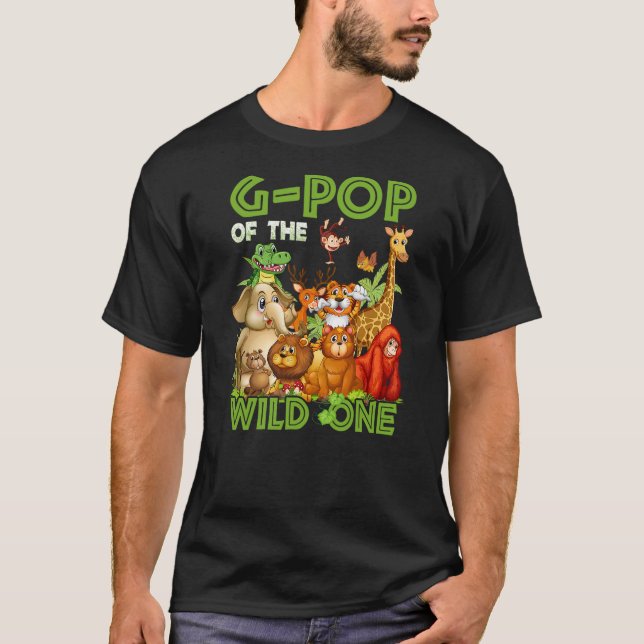 Camiseta G-Pop Of The Wild One Birthday Animal Safari Jungl (Anverso)