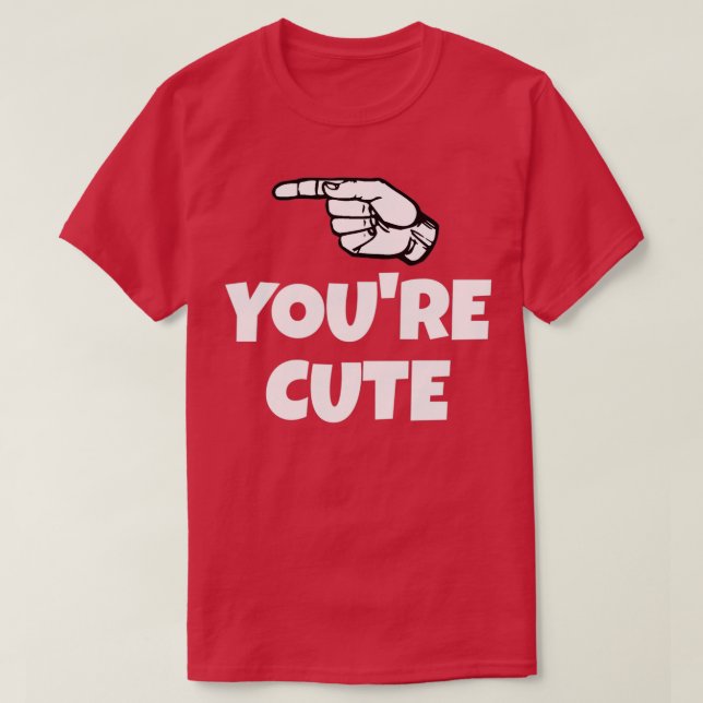 Camiseta G Youx27re Cute text with ASL black and white desi (Diseño del anverso)