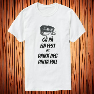 Camiseta Gå på en el festival og drikk deg drita lleno