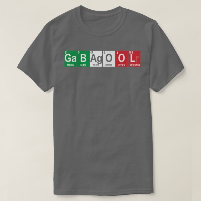 Camiseta Gabagool Ciencia de tabla periódica Capicola itali (Diseño del anverso)