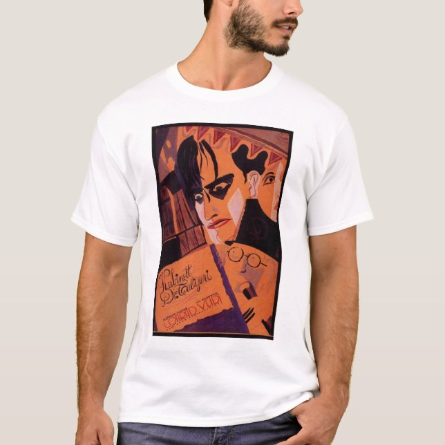 Camiseta Gabinete de Conrado Veidt del poster 1921 del Dr. (Anverso)