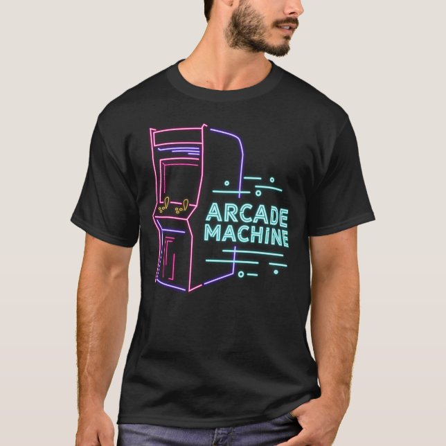 Camiseta Gabinete de máquinas recreativas Neon Arcade de lo (Anverso)