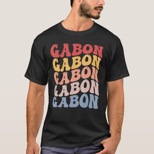 Camiseta Gabon Groovy Retro Gabonese (Anverso)