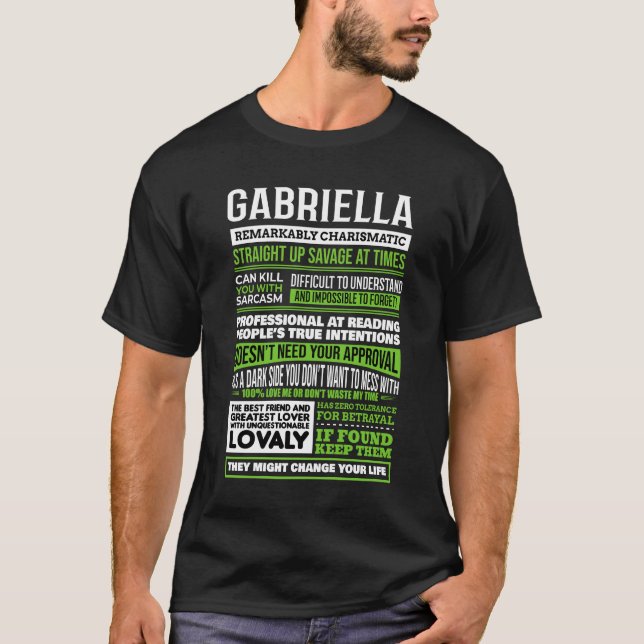 Camiseta Gabriella Chica Name Definition (Anverso)