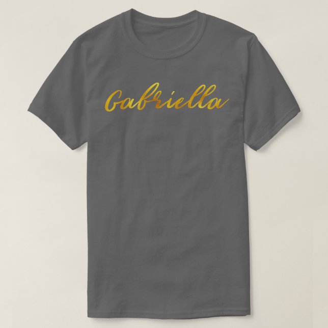 Camiseta Gabriella nombra la letra de mano en falsas cartas (Diseño del anverso)