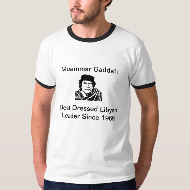 Camiseta Gadafi, Muammar Gaddafi, mejor vistió el Le libio… (Anverso)