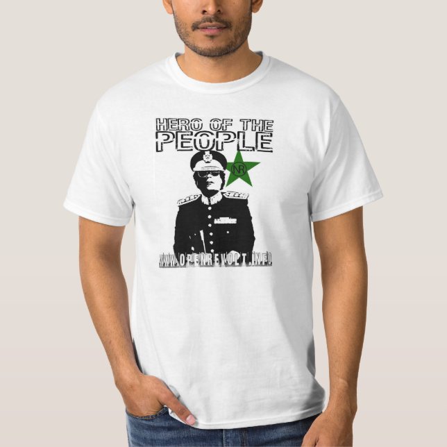 Camiseta Gaddafi:  ¡Héroe de la gente! (Anverso)