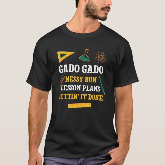 Camiseta Gado Gado Messy Bun Lesson Planea Funny Profesor H (Anverso)