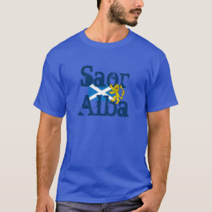 Camiseta gaélica libre Alba del león de Saor