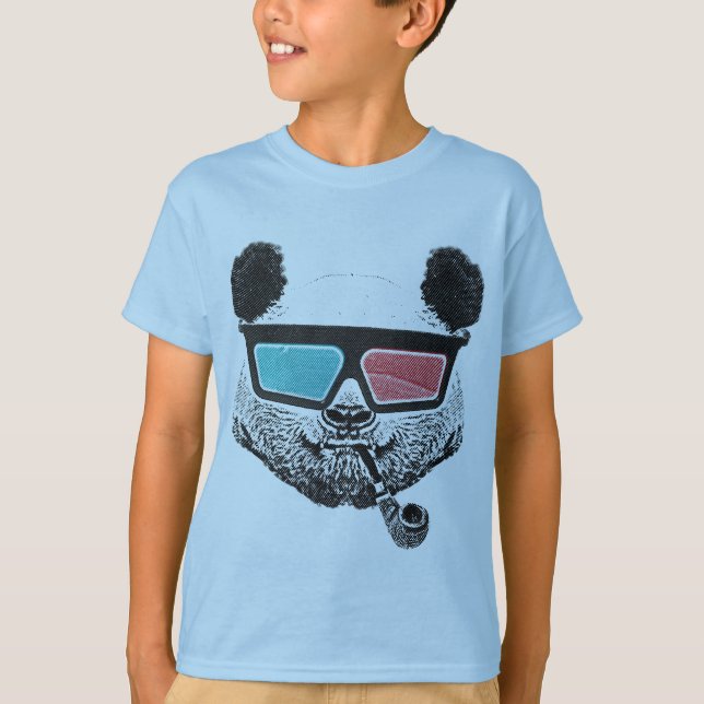Camiseta Gafas 3D de panda de época (Anverso)