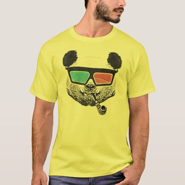 Camiseta Gafas 3D de panda de época (Anverso)