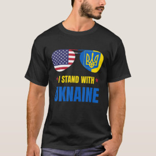 Camiseta Gafas americanas de apoyo a Ucrania con bandera