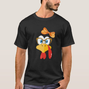 Camiseta Gafas con estampado de leopardo y cara de pavo lin