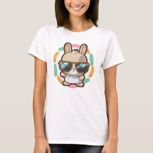 Camiseta Gafas Cool Bunny Pascua Cartoon Primavera