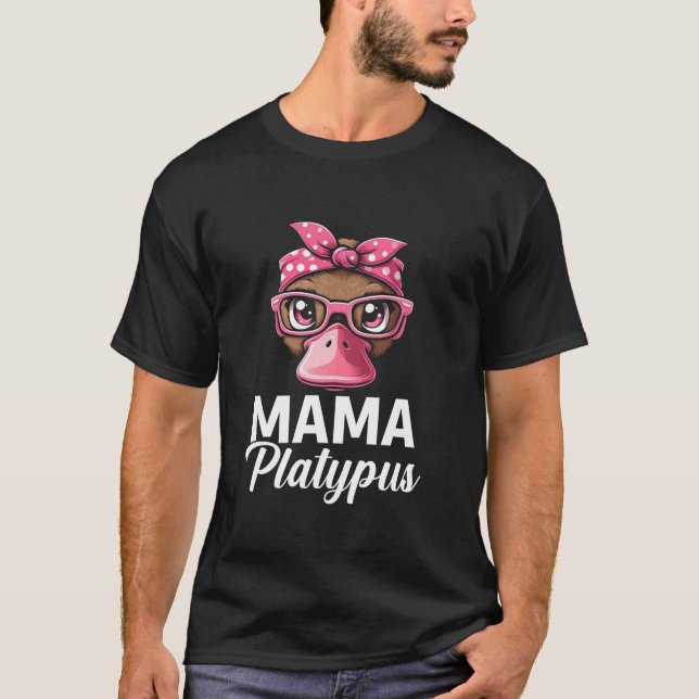 Camiseta Gafas de andana rosada Platypus Día de la Madre (Anverso)