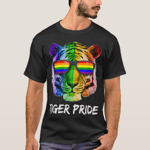 Camiseta Gafas de arcoiris del tigre Orgullo de divertida L