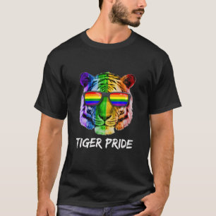 Camiseta Gafas de arcoiris del tigre Orgullo de divertida L