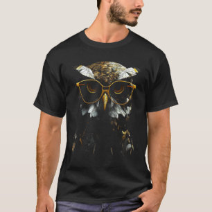 Camiseta Gafas de arte de búho, arte de aves, búho de anima
